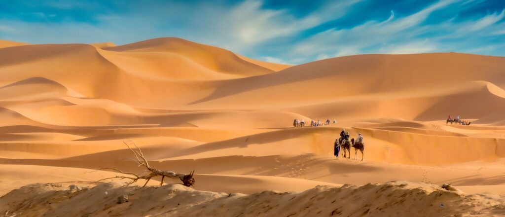 Caravan in the Sahara Desert in Morocco