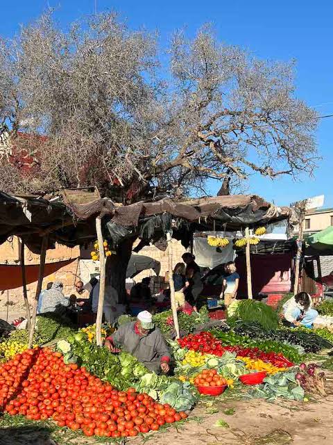 Fresh ingredients in a Moroccan market