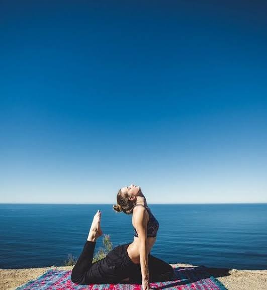 Morning yoga practice in Morocco